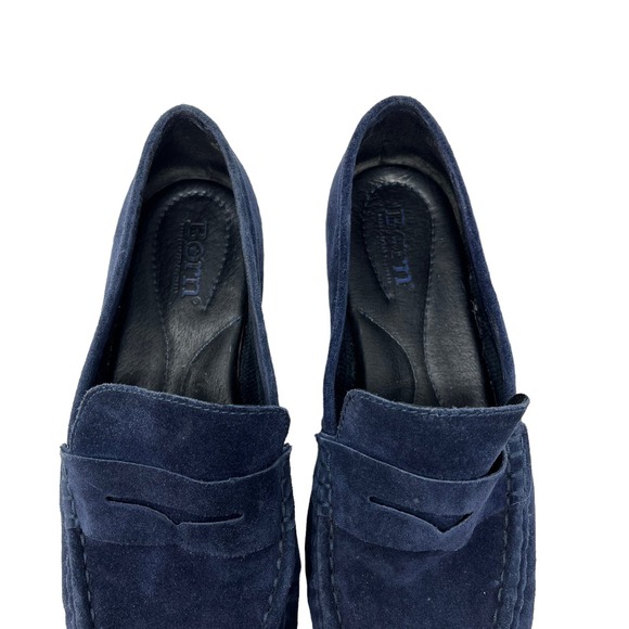 Born Shoes Womens Size 7 Barnstable Loafers Blue Suede Slip On Comfort Shoes - Picture 8 of 9
